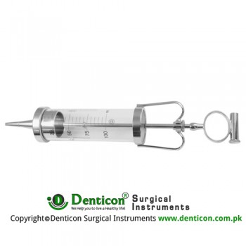 Janet Wound and Bladder Syringe Glass Barrel - With 2 Exchangeable Tips Stainless Steel, Capacity 150 ml